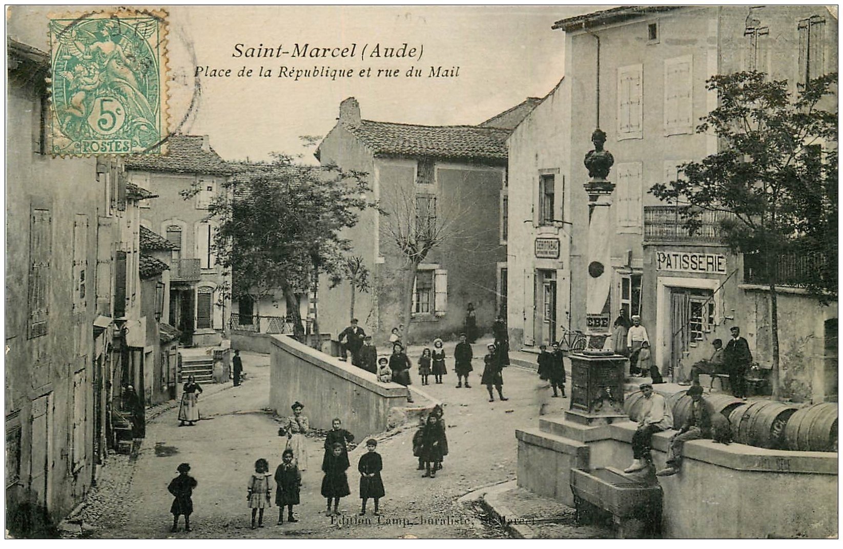 11 SAINT-MARCEL. Place de la République et Rue du Mail 1906. Pâtisserie et Tabac