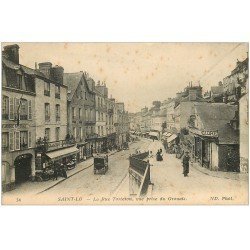 carte postale ancienne 50 SAINT-LO. Rue Torteron 1916 Gendarmerie Nationale et Epicerie Parisienne