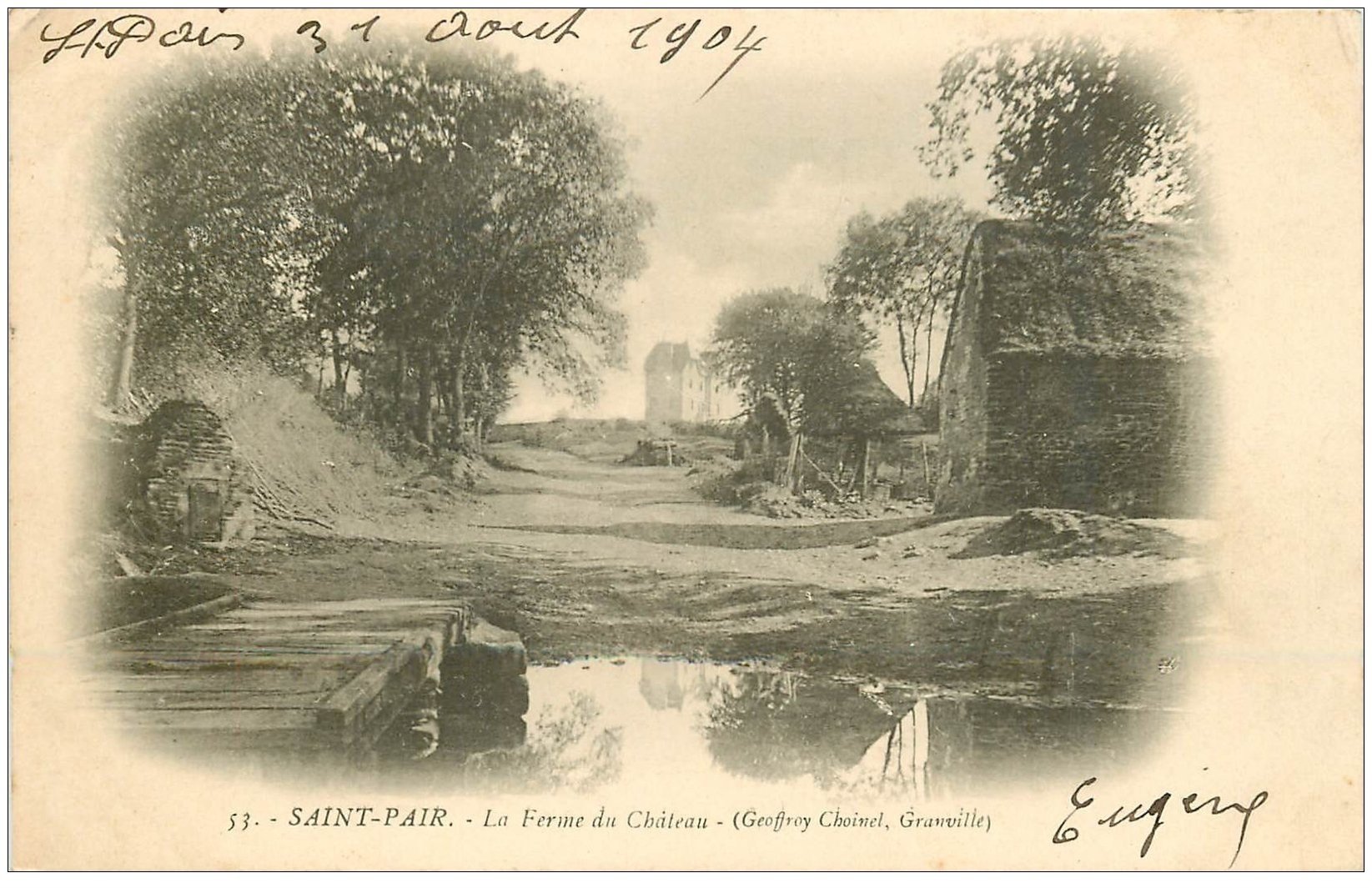 carte postale ancienne 50 SAINT-PAIR-SUR-MER. La Ferme du Château 1904