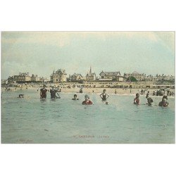 carte postale ancienne 50 SAINT-PAIR-SUR-MER. Le Bain colorisé