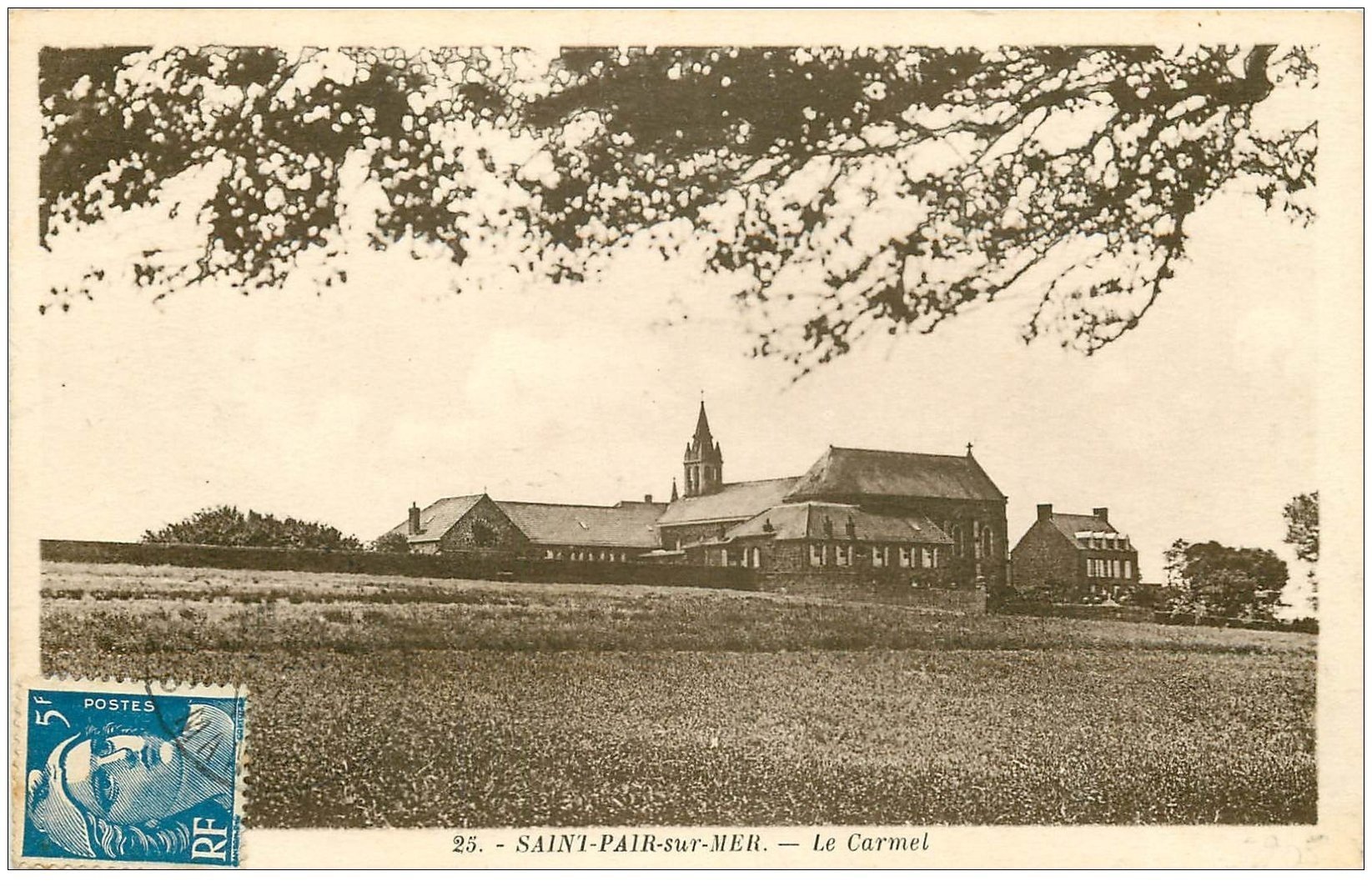 carte postale ancienne 50 SAINT-PAIR-SUR-MER. Le Carmel 1948