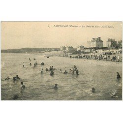 carte postale ancienne 50 SAINT-PAIR-SUR-MER. Les Bains à Marée basse