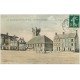 carte postale ancienne 50 SAINT-PIERRE-EGLISE. Place et Eglise 1908