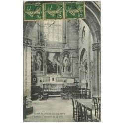 carte postale ancienne 50 SAINT-SAUVEUR-LE-VICOMTE. Abbaye Chapelle de la Croix 1920