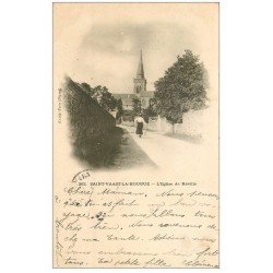carte postale ancienne 50 SAINT-VAAST-LA-HOUGUE. Eglise de Réville 1905