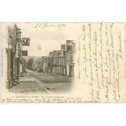 carte postale ancienne 50 SOURDEVAL-LA-BARRE. Rue de Mortain 1904