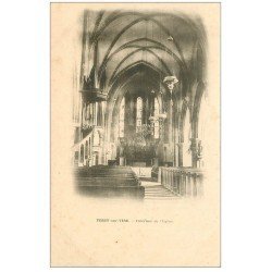 carte postale ancienne 50 TESSY-SUR-VIRE. Intérieur de l'Eglise vers 1900