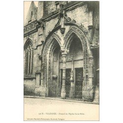 carte postale ancienne 50 VALOGNES. Portail Eglise