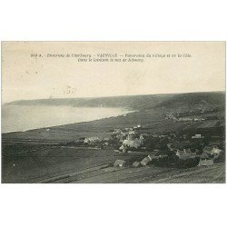 carte postale ancienne 50 VAUVILLE. Le Village 1930