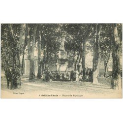 carte postale ancienne 11 SALLELES-D'AUDE. Place de la République 1922