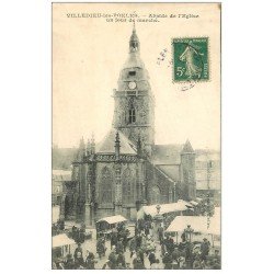 carte postale ancienne 50 VILLEDIEU-LES-PEOLES. Jour de Marché vers 1910