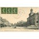 carte postale ancienne 50 VILLEDIEU-LES-PEOLES. Mairie Place République 1921