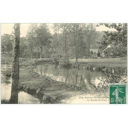 carte postale ancienne 50 VIREY. Le Moulin et personnage assis vers 1908