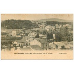 carte postale ancienne 52 BOURBONNE-LES-BAINS. Vue générale côté de la Gare