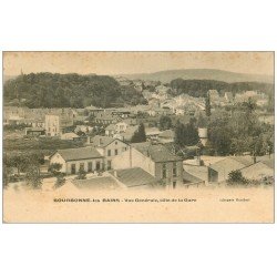 carte postale ancienne 52 BOURBONNE-LES-BAINS. Vue générale côté de la Gare