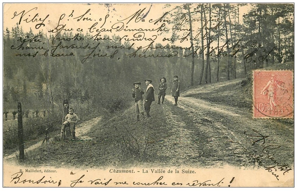 carte postale ancienne 52 CHAUMONT. La Vallée de la Suize 1905