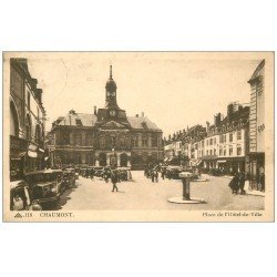 carte postale ancienne 52 CHAUMONT. Place Hôtel de Ville 1938