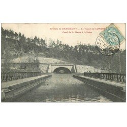 carte postale ancienne 52 CONDES. Le Tunnel du Canal de la Marne à la Saônr 1907