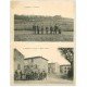 carte postale ancienne 11 SOUILHE. Place, Mairie et Ecole. Carte double Notice