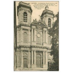 carte postale ancienne 52 LANGRES. Cathédrale façade