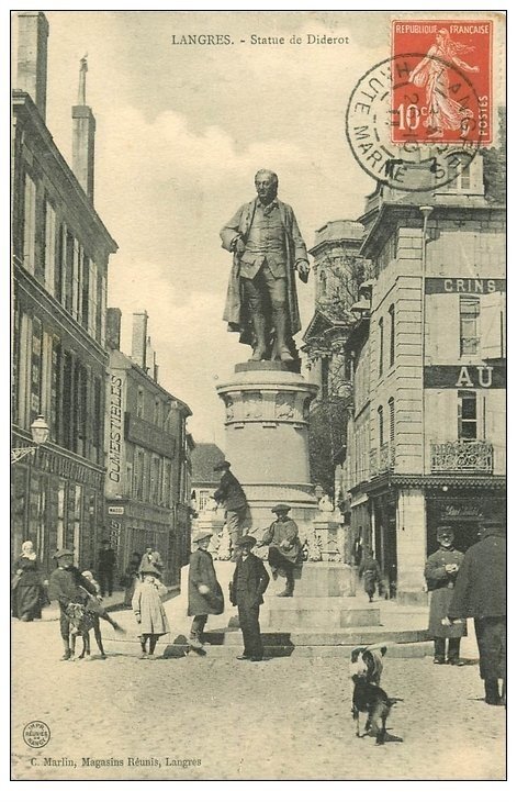 52 LANGRES. La Statue de Diderot 1911
