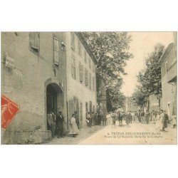 carte postale ancienne 11 THEZAN-DES-CORBIERES. Route Nouvelle Halte de la Couverte 1908 Hôtel