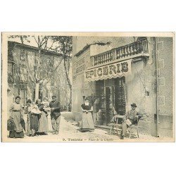 carte postale ancienne 11 TRAUSSE. Epicerie Place de la Liberté 1909
