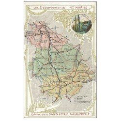 carte postale ancienne 52 Les Départements de la Marne. Carte notice Edition Chocolaterie d'Aiguebelle