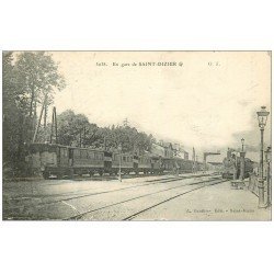 carte postale ancienne 52 SAINT-DIZIER. Locomotive à vapeur en Gare