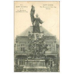 carte postale ancienne 52 SAINT-DIZIER. Monument de la Défense avec personnage