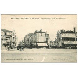 carte postale ancienne 52 SAINT-DIZIER. Place d'Armes. Rues Gambetta et Docteur Mougeot 1935