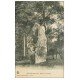 carte postale ancienne 53 GORRON. Menhir de la Roche 1907 avec Cheval