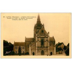 carte postale ancienne 53 LAVAL. Eglise d'Avesnières et sa Flèche