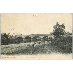 carte postale ancienne 11 VILLEDAIGNE. Pont sur l'Orbier 1907 (défaut)