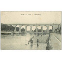 carte postale ancienne 53 LAVAL. Le Viaduc et Chevaux