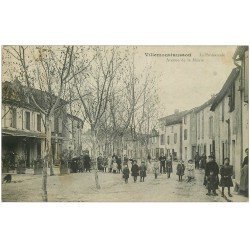 carte postale ancienne 11 VILLEMOUSTAUSSOU. Promenade Avenue de la Mairie 1915