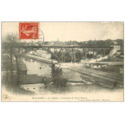 carte postale ancienne 53 MAYENNE. Le Viaduc et Saint-Martin 1907