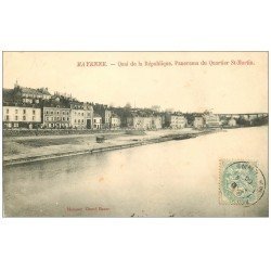 carte postale ancienne 53 MAYENNE. Quai de la République Quartier Saint-Martin 1906