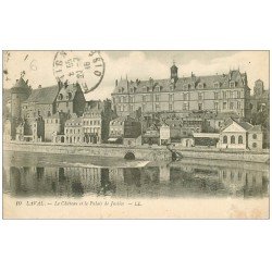 carte postale ancienne 53 VIEUX LAVAL. Château et Palais de Justice 1918