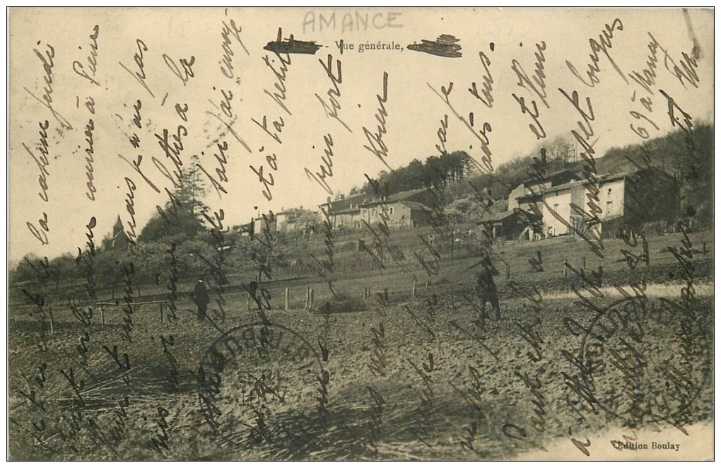 carte postale ancienne 54 AMANCE. Personnages dans les Champs 1914