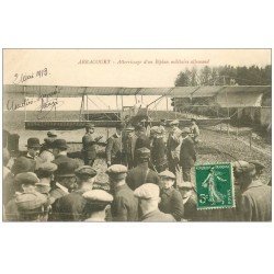 54 ARRACOURT. Atterrissage Biplan militaire Allemand 1913. Avion Aéroplane et Aviation