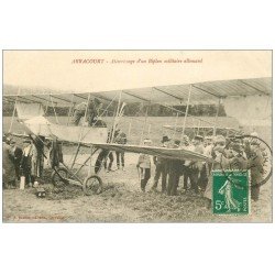 carte postale ancienne 54 ARRACOURT. Biplan militaire Allemand 1913. Avion Aéroplane et Pilote
