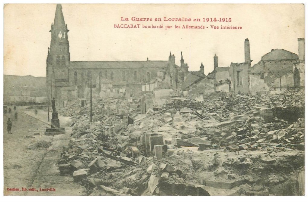 carte postale ancienne 54 BACCARAT. Guerre 1914-15 bombardé