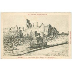 carte postale ancienne 54 BACCARAT. Le Lion devant les Ruines 1916