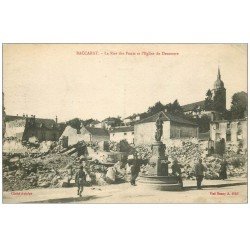 carte postale ancienne 54 BACCARAT. Rue des Ponts 1916 Eglise de Deneuve