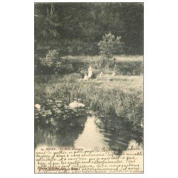 carte postale ancienne 54 BRIEY. La Belle Fontaine animée 1904