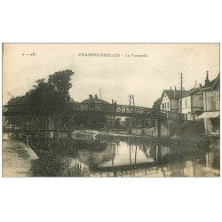 carte postale ancienne 54 CHAMPIGNEULLES. La Passerelle 1918