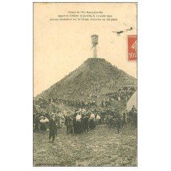 54 CRASSIER DE JARVILLE. Aviateur Aubrun sur Champ d'Aviation en vol placé 1910. Aéroplane et Avion