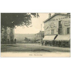 54 FOUG. Hôtel Café Place de la Gare. Tampon Militaire