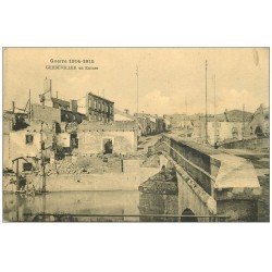 carte postale ancienne 54 GERBEVILLER. En Ruine et Pont 1914